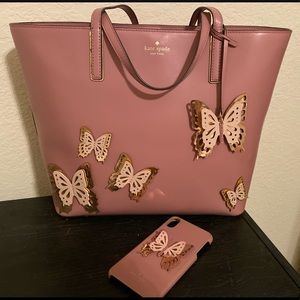 Kate Spade tote with matching iPhone case